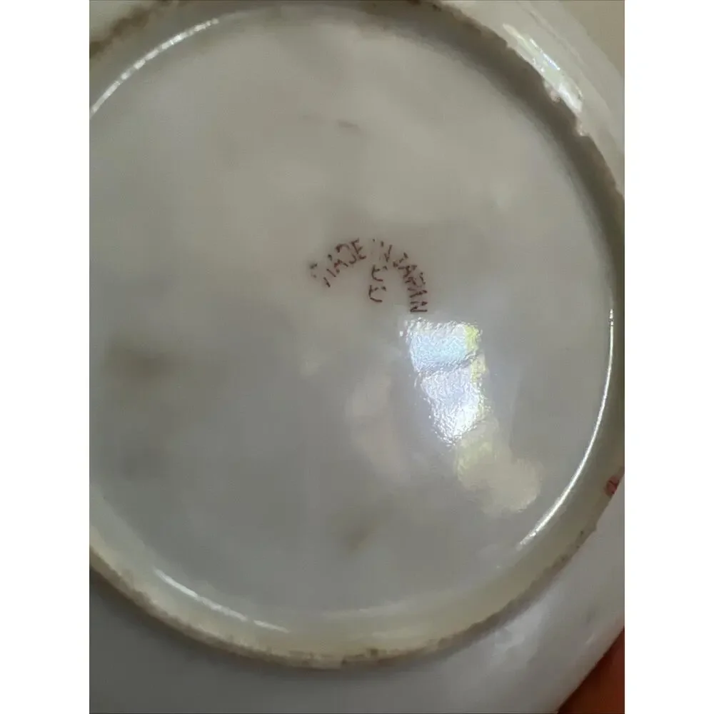 Set Of 3 Vtg Japanese Kutani Porcelain Geisha Saucer Plates Hand Painted 5.5”